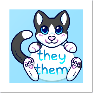 Kitty Pronouns - They/Them Posters and Art